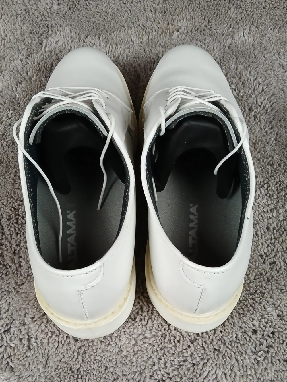 Altama 629308 USN White Leather Mil Spec Dress Oxford Shoes Size 9E Wide